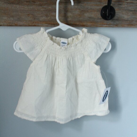 Old Navy size 6-12M Linen Cream Top - Picture 1 of 2
